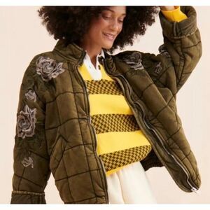 Free People x Tricia Fix Upcycled Quilted Jacket - S